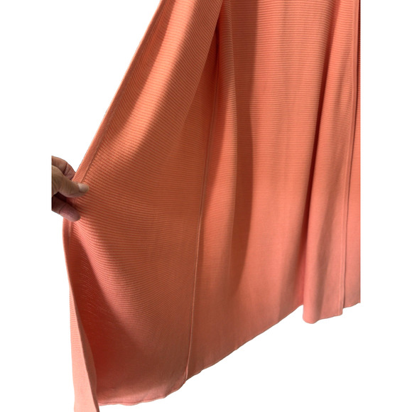 Talbots Plus Sz 2X Open Front Modern Ottoman Ribbed Cardigan Peach Coral - Picture 7 of 9